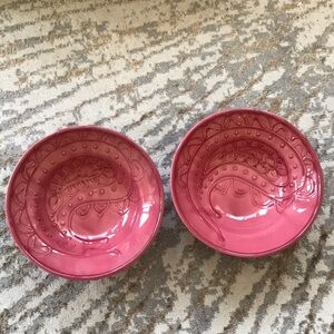 Two Paisley Embossed Bowls